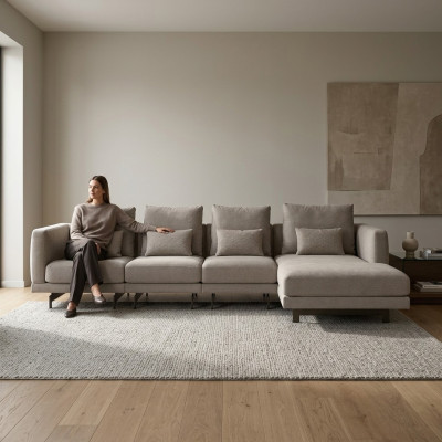 Wohnzimmer Eck Garnitur Sofa Couch L-Form Polstermöbel Einrichtung Neu