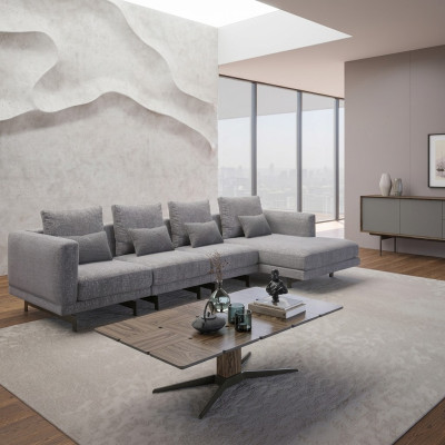 Luxus Ecksofa L-Form Wohnzimmer Designer Eck Garnitur Neu Komplett Couchtisch