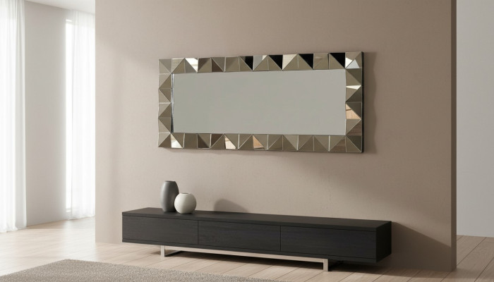 Luxus Spiegel Grau Modern Design Wandspiegel Möbel Wohnzimmer Neu Einrichtung
