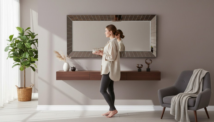 Luxus Modern Spiegel Designer Wandspiegel Neu Möbel Wohnzimmer Einrichtung