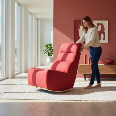 Luxus Rot Sessel Wohnzimmer Polster Sitz Modern Sitzmöbel Designer