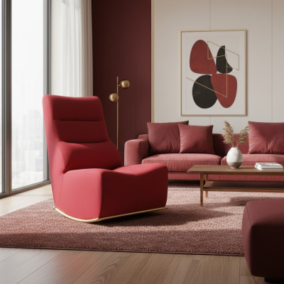 Luxus Rot Sessel Wohnzimmer Polster Sitz Modern Sitzmöbel Designer