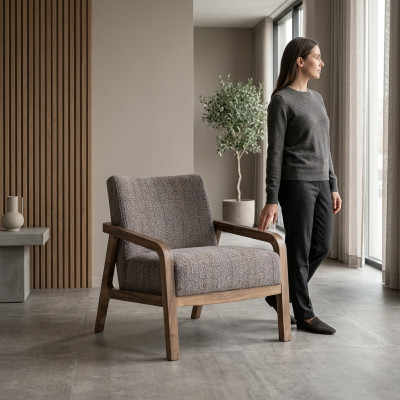 Modern Design Sessel Polster Sitz Textil Wohnzimmer Modern Polstermöbel