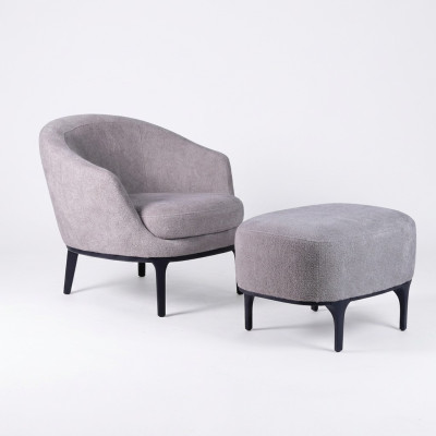Wohnzimmer Set 2tlg Sessel mit Hocker Designer Modern Polstermöbel
