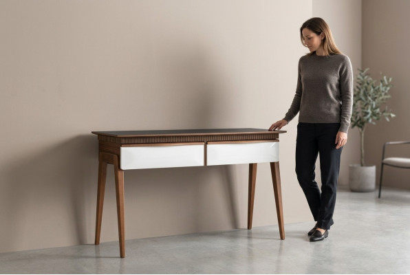 Wohnzimmer Braun Konsolentisch Modern Holz Tisch Konsole Luxus Design