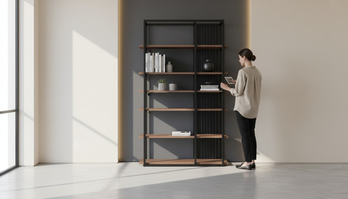 Modern Bücherregal Luxus Bücherschrank Möbel Regal Wohnzimmer Einrichtung