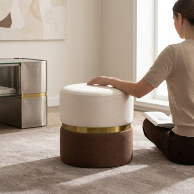 Wohnzimmer Design Fußhocker Sitzhocker Modern Hocker Polster Neu