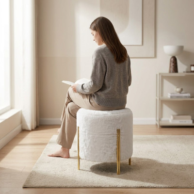 Polstermöbel Wohnzimmer Modern Hocker Einrichtung Textil Fußhocker