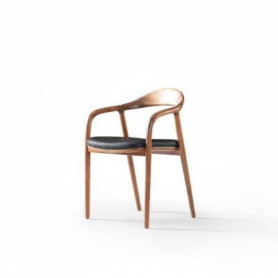 Designer Stuhl Holz Luxus Lehnstuhl Polster Stühle Esszimmer Leder