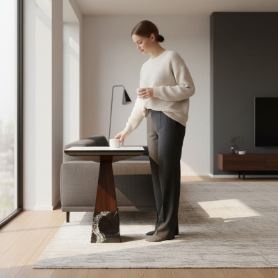 Holz Braun Beisteltisch Luxus Neu Möbel Wohnzimmer Design Tisch