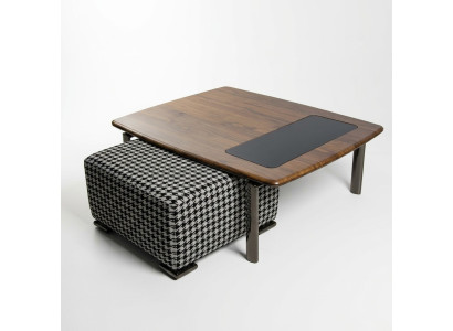 Design Komplett Modern Couchtisch mit Hocker Einrichtung Wohnzimmer