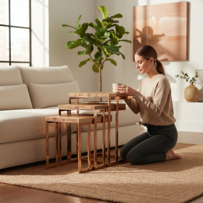Modern Komplett 3tlg Beistelltisch Einrichtung Wohnzimmer Design Möbel