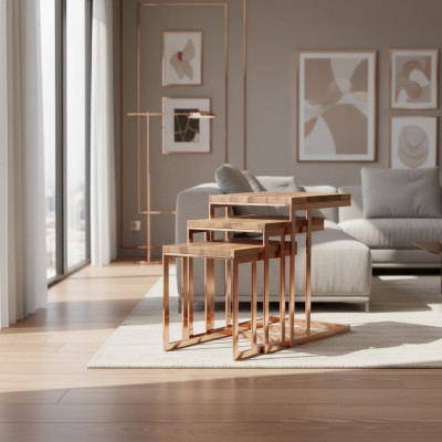 Modern Komplett 3tlg Beistelltisch Einrichtung Wohnzimmer Design Möbel