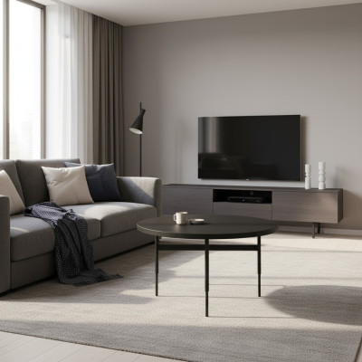Modern Rund Beistelltisch Neu Luxus Schwarz Möbel Design Einrichtung Holz