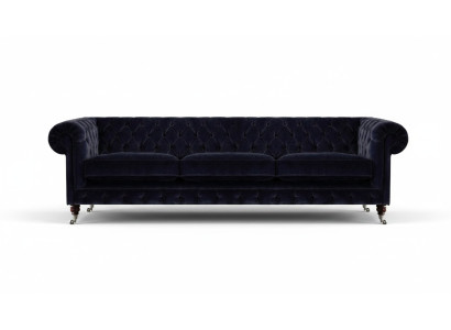 Blau Sofa Dreisitzer Wohnzimmer Polstermöbel Sofas Textil Polster Chesterfield