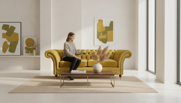 Sofa Zweisitzer Couch Chesterfield Wohnzimmer Modern Möbel Polstermöbel