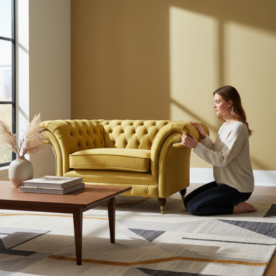 Sessel Wohnzimmer Möbel Luxus Polstermöbel Luxus Textil Einrichtung Chesterfield