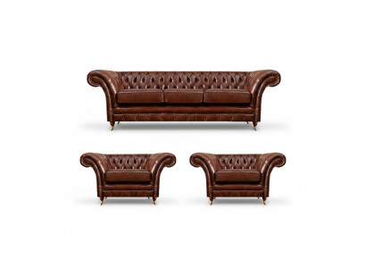 Leder Sofas Couch Polster Garnitur Sofagarnitur Moderne Couchen Chesterfield