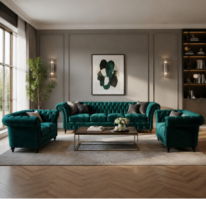 Luxus Set 3tlg Sofagarnitur Chesterfield Einrichtung Design Polstermöbel