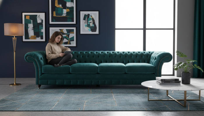 Neu Design Polstermöbel Chesterfield Wohnzimmer Viersitzer Couch Sofa