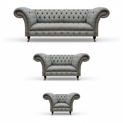Chesterfield Sofagarnitur 3tlg Polstermöbel Wohnzimmer Luxus Sitz Einrichtung