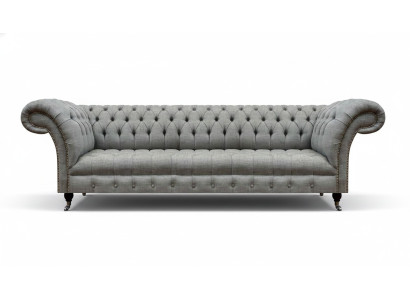 Wohnzimmer Luxus Grau Viersitzer Sofa Chesterfield Neu Polstermöbel