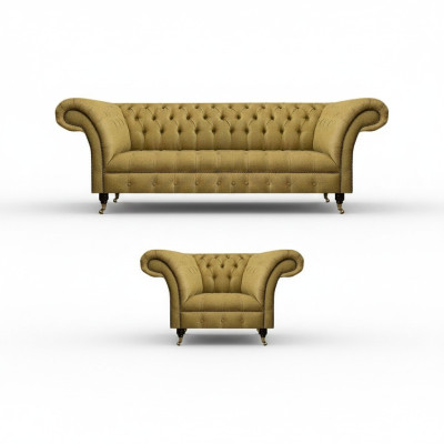 Chesterfield Dreisitzer Sofa Polstermöbel Neu Sessel Polster Sitz Wohnzimmer