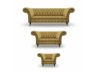 Wohnzimmer Gelb Sofagarnitur 3tlg Luxus Sofas Set Polster Sitz Neu Chesterfield