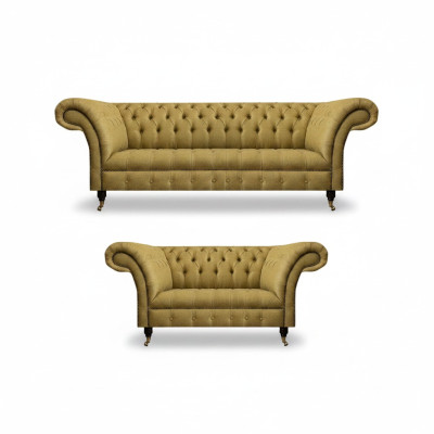 Luxus Möbel Sofagarnitur Couch Sofa Polster Set Garnitur Chesterfield