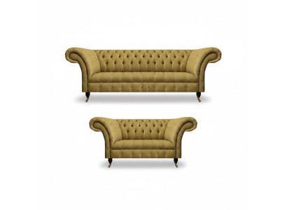 Luxus Möbel Sofagarnitur Couch Sofa Polster Set Garnitur Chesterfield