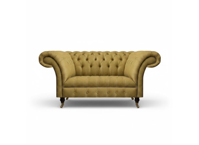 Gelb Chesterfield Zweisitzer Sofa Couch Wohnzimmer Möbel Luxus Polster Textil