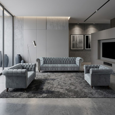Wohnzimmer Chesterfield Möbel Sofagarnitur 3tlg Neu Luxus Einrichtung