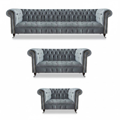 Wohnzimmer Chesterfield Möbel Sofagarnitur 3tlg Neu Luxus Einrichtung