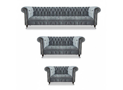 Wohnzimmer Chesterfield Möbel Sofagarnitur 3tlg Neu Luxus Einrichtung