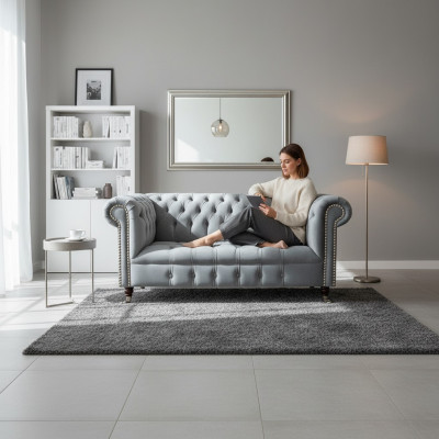 Sofa Zweisitzer Luxus Möbel Wohnzimmer Couch Einrichtung Chesterfield Sitz