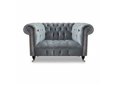 Wohnzimmer Grau Sessel Chesterfield Polster Sitz Möbel Neu Textil