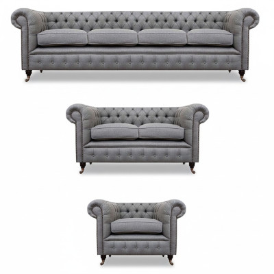 Sofagarnitur Stoff Textil Polstersofa Chesterfield Wohnzimmer Neu Design