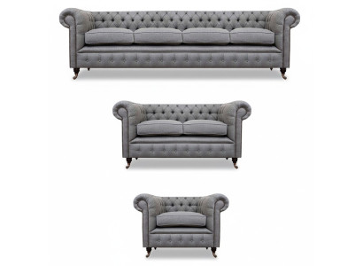 Sofagarnitur Stoff Textil Polstersofa Chesterfield Wohnzimmer Neu Design
