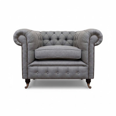 Wohnzimmer Sessel Luxus Polster Stoff Chesterfield Textil Sitz Neu Einrichtung