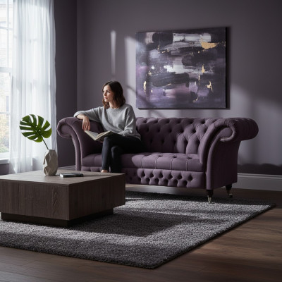 Chesterfield Sessel Polstermöbel Wohnzimmer Polstersitz Luxus Stoff Neu
