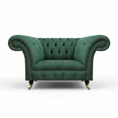 Wohnzimmer Sessel Luxus Polstermöbel Grün Polstersitz Chesterfield Neu