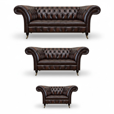 Wohnzimmer Polstermöbel Chesterfield Sofas Couch Leder Luxus Sofa Set