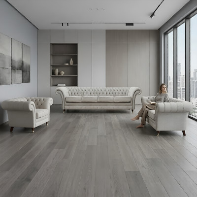Chesterfield Grau Set Luxus Polstermöbel Sofas Komplett Wohnzimmer