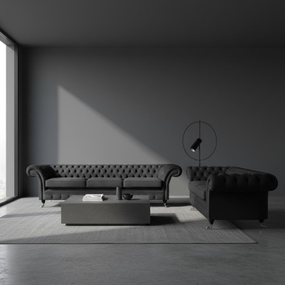 Chesterfield Polstermöbel Wohnzimmer Sofas Set 2tlg Einrichtung Komplett 3+2