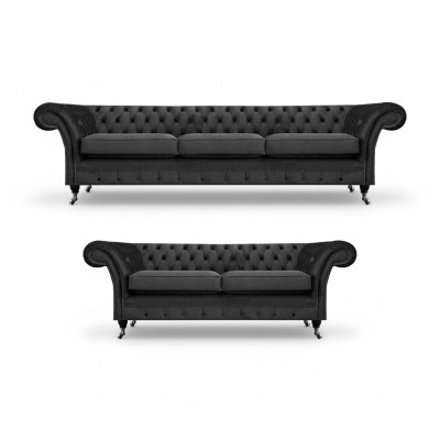 Chesterfield Polstermöbel Wohnzimmer Sofas Set 2tlg Einrichtung Komplett 3+2
