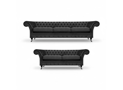 Chesterfield Polstermöbel Wohnzimmer Sofas Set 2tlg Einrichtung Komplett 3+2