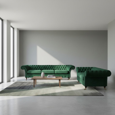 Sofagarnitur 2tlg Sofas Chesterfield Wohnzimmer Couchen 3+2 Polstermöbel
