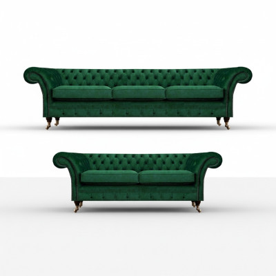 Sofagarnitur 2tlg Sofas Chesterfield Wohnzimmer Couchen 3+2 Polstermöbel