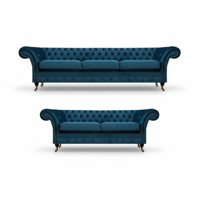 Sofagarnitur Chesterfield Textilsofa Sofas Couch Polster Sessel Wohnzimmer