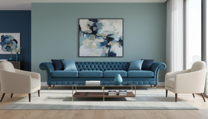 Wohnzimmer Chesterfield Einrichtung Polstermöbel Sofa Couch Viersitzer Neu